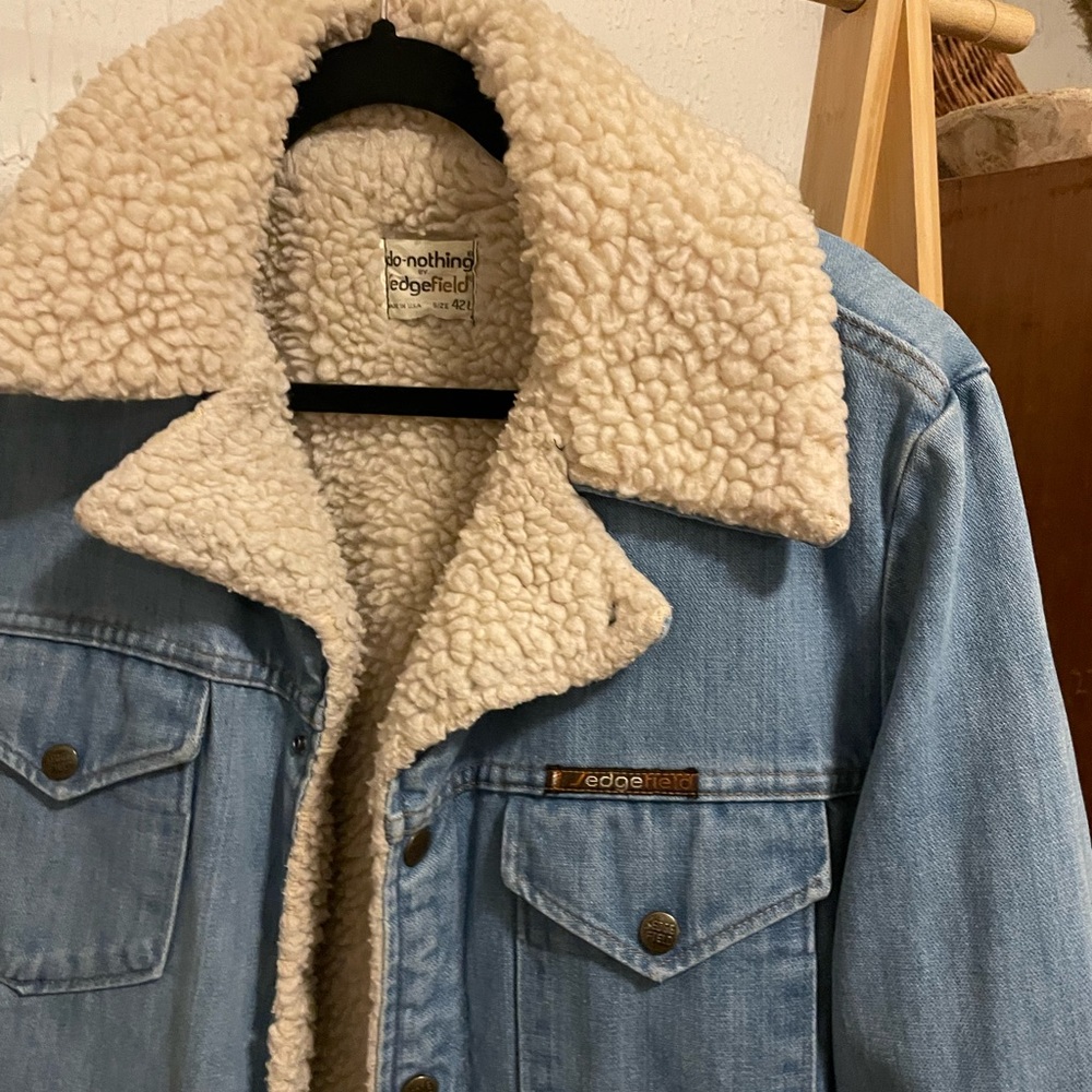 Vintage "Do Nothing" by Sedgefield Sherpa-Lined Denim Jacket